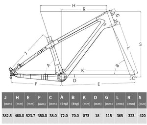 DCB JK20 Junior Kids Trailcraft Blue Sky 20 Style Carbon Mountain Bike Frame